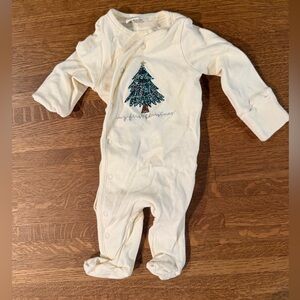 Starting Out Cream My First Christmas Long Sleeve Footie